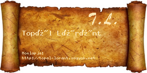 Topál Lóránt névjegykártya
