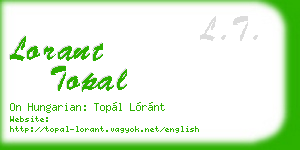 lorant topal business card